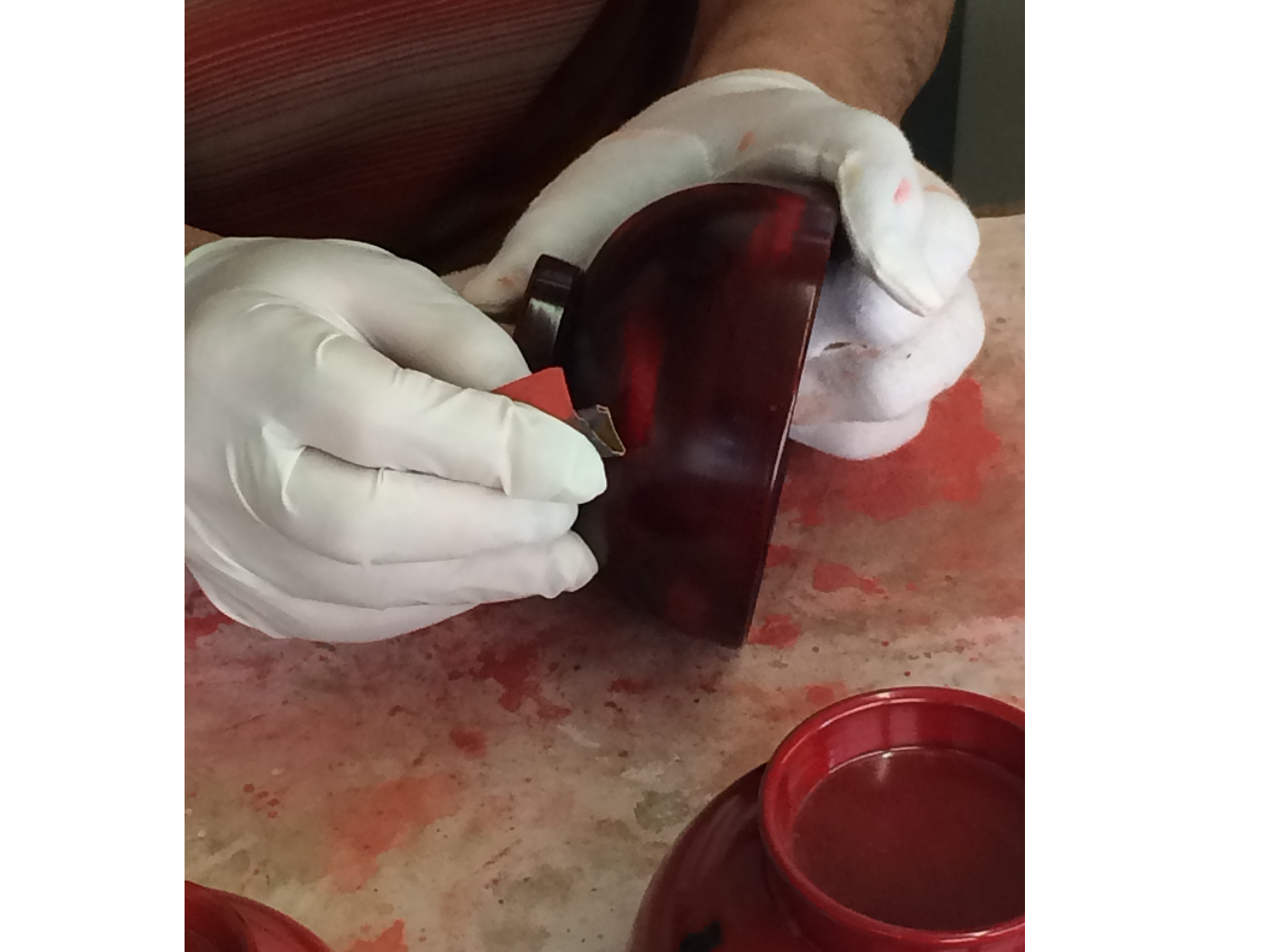 研ぎ出しの様子