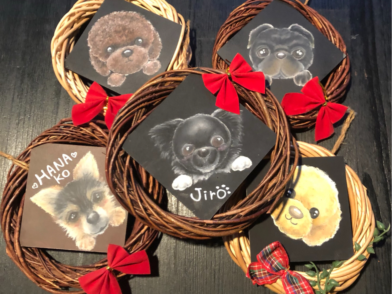 「わんちゃん似顔絵コース♪」