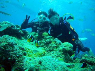 クマノミと一緒に記念撮影♪