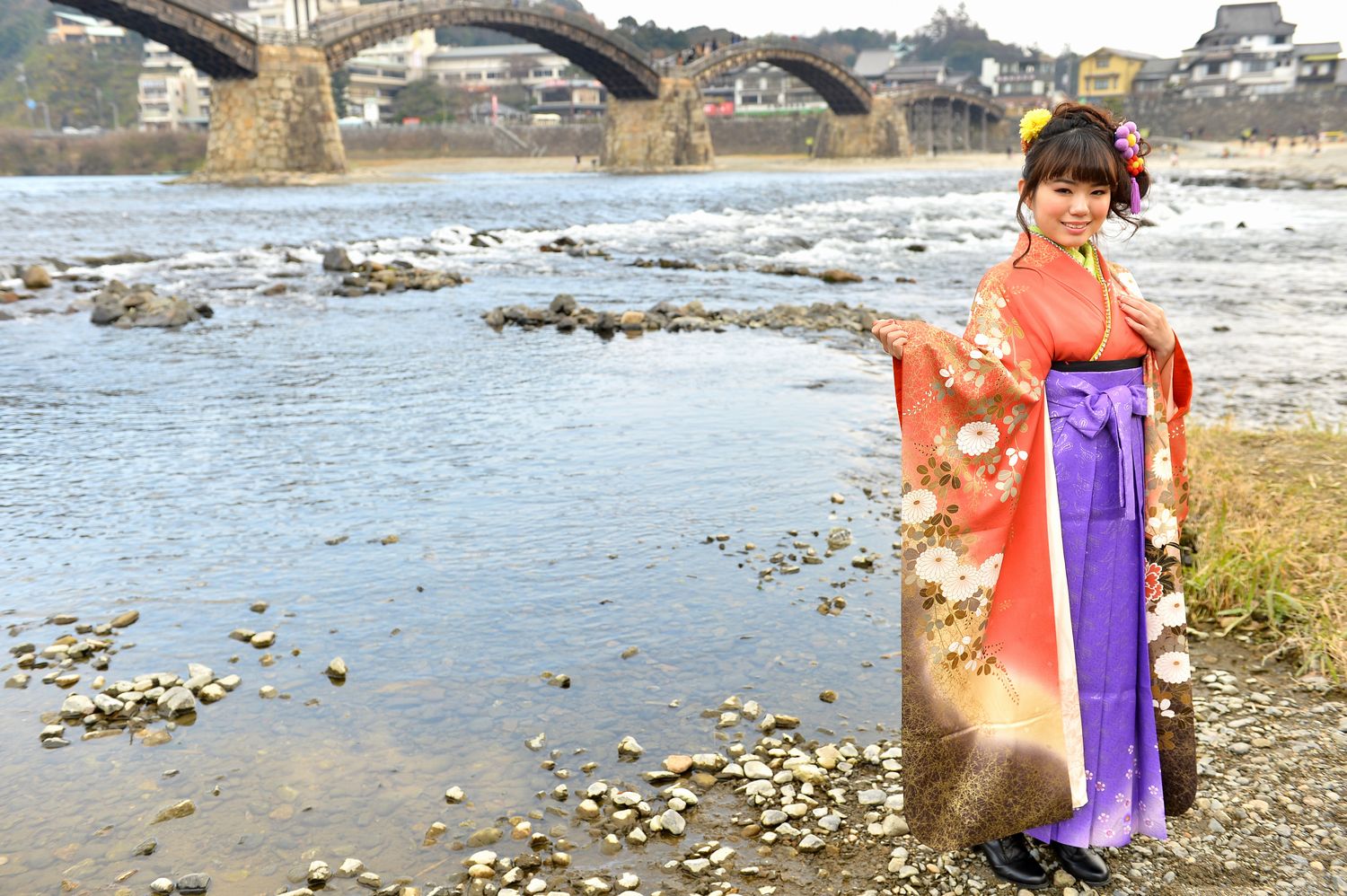 錦 帯 橋 着物 トップ レンタル