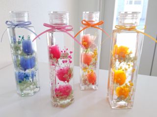 ハーバリュウムのローズを使用した作品例