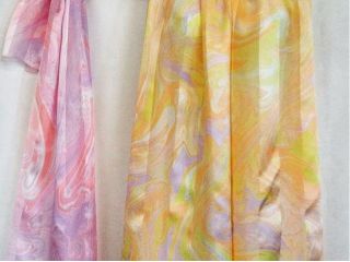墨流し染シルクショール