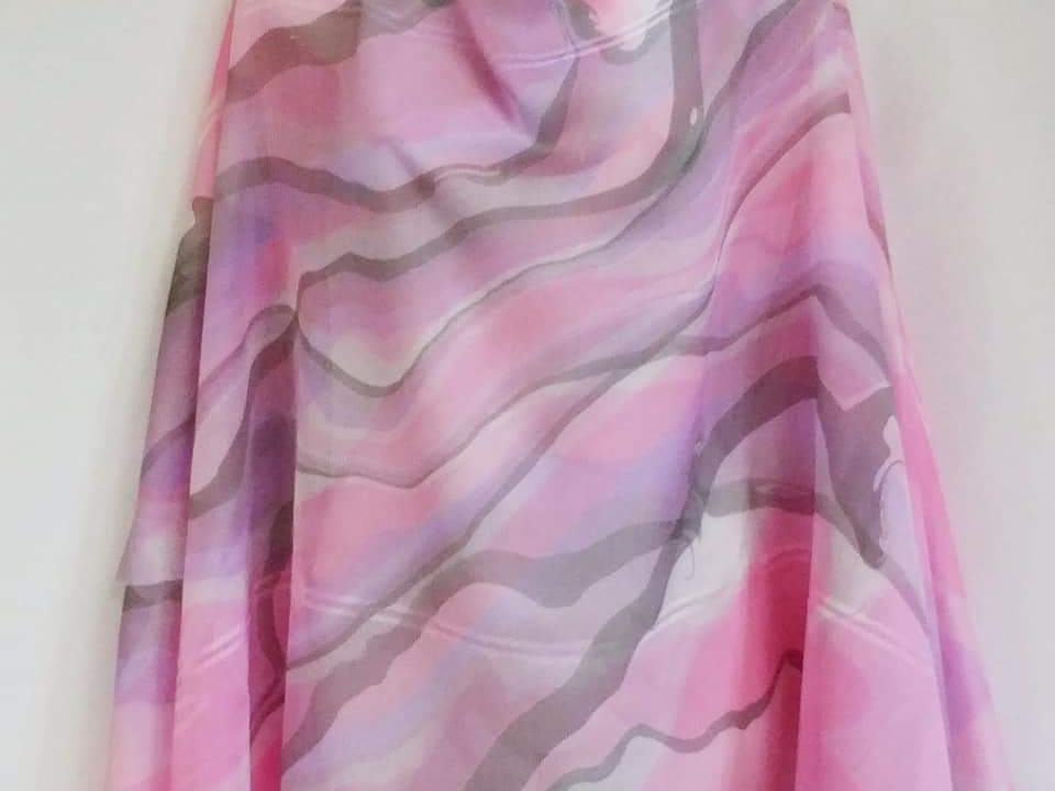 墨流し染シルクショール