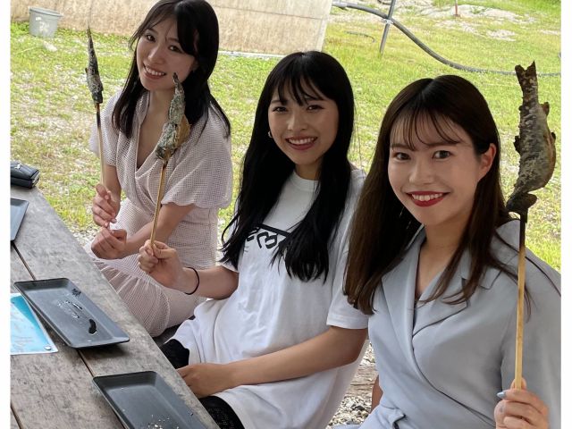 釣った魚は塩焼きで♪