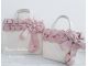 オフホワイトとピンクの甘いバッグ 同じ色合いでも大きさ違いで雰囲気が変わります