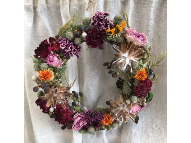 ドライフラワーのリース作り フラワーショップ花一 じゃらん遊び体験 ドライフラワーのリース作り フラワーショップ花一 じゃらん遊び体験