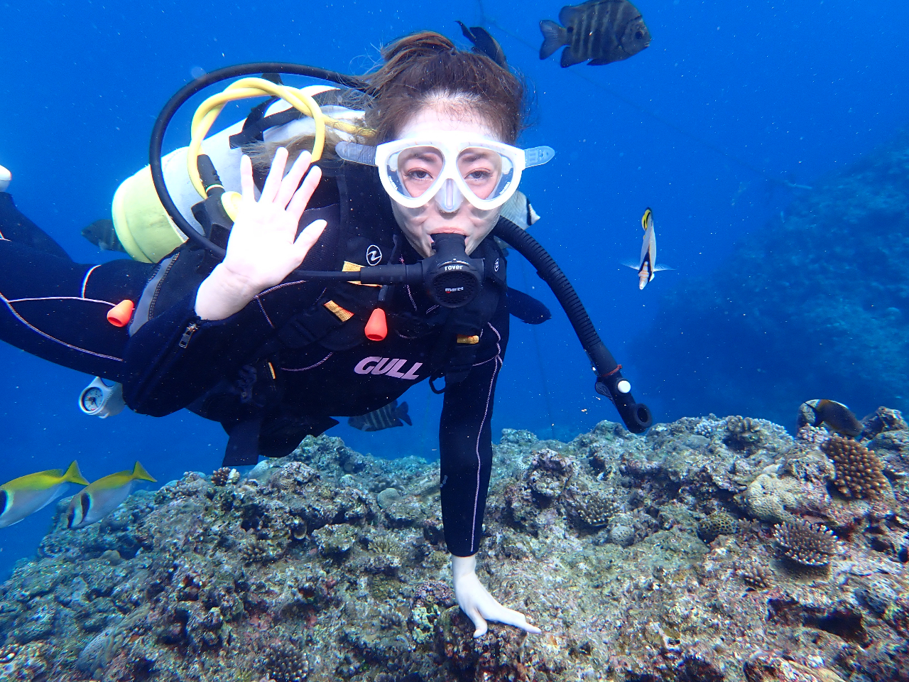 水深3mでとりあえず休憩