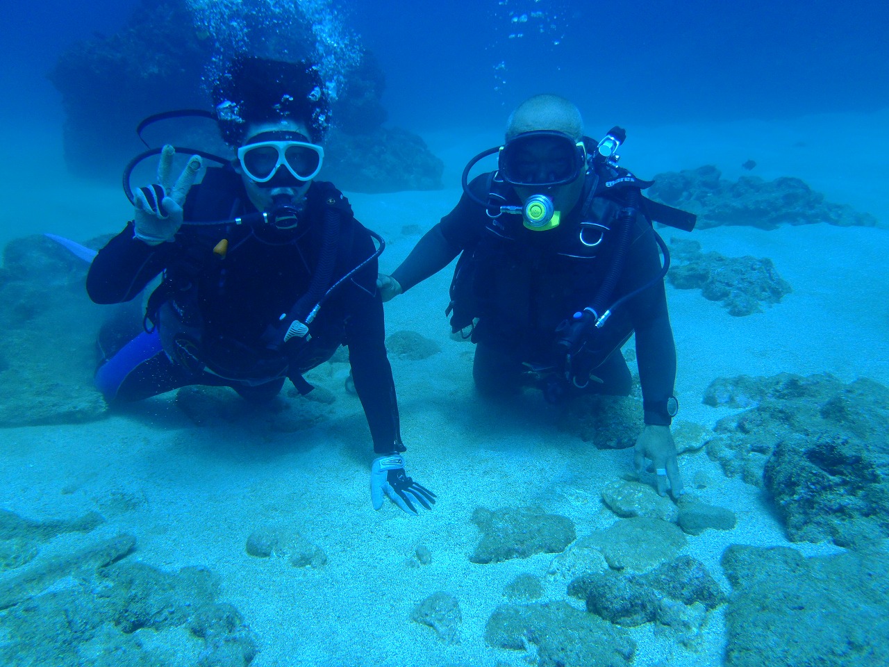 海の中ではリラックス