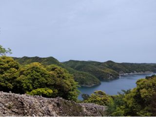 金田城跡、東南角石塁です。