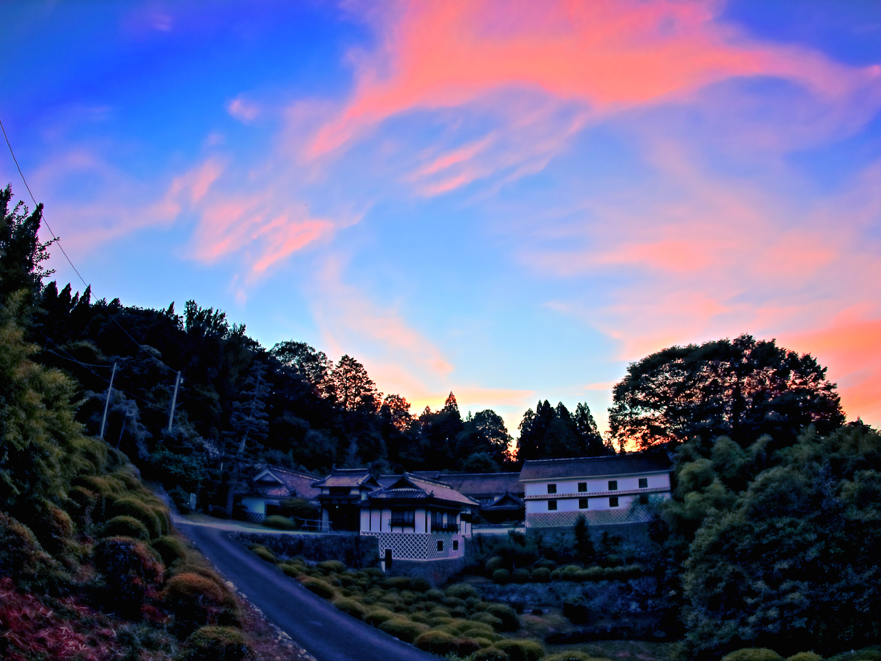 2021/7/22 夕映え 日本遺産 ジャパンレッド発祥の地 西江家住宅