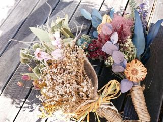 信州産ドライフラワーを使ったスワッグ お客様の作品例