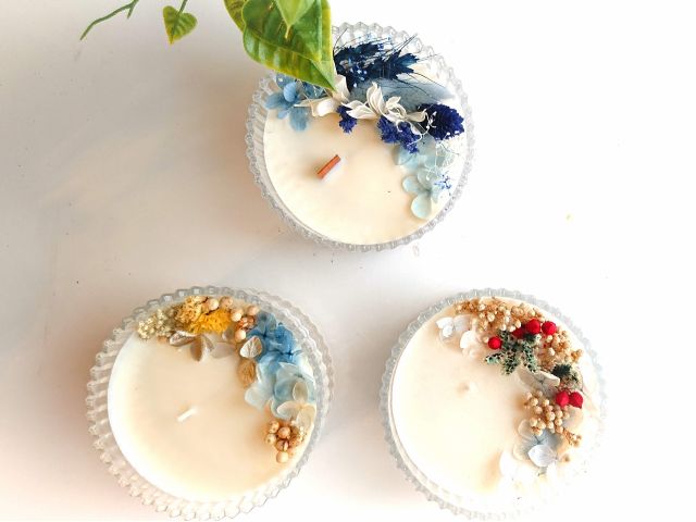 アジサイサシェとアジサイキャンドル