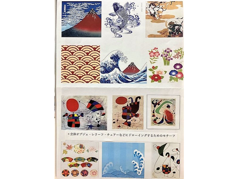 アートオブジェにドローイングする 日本の名画や世界の名画です。