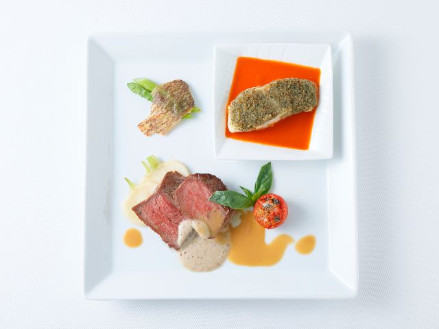 お肉×お魚 Wメインプレート