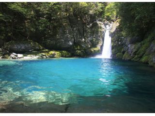 神秘的な青い滝つぼ『にこ淵』[当社乗務員撮影】