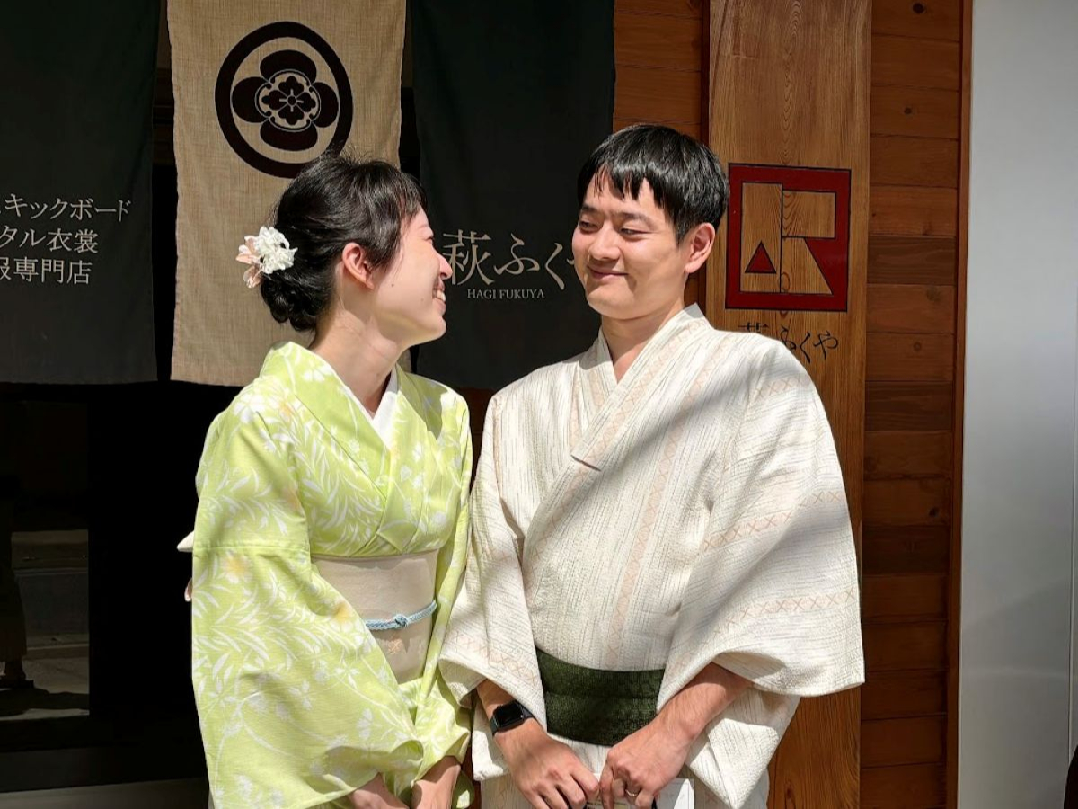 着物や浴衣に着替えたら 店舗前で素敵な写真を撮影いたします。