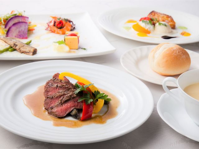 【フルランチコース】オードブル・スープ・魚料理・肉料理・デザートのフルコース