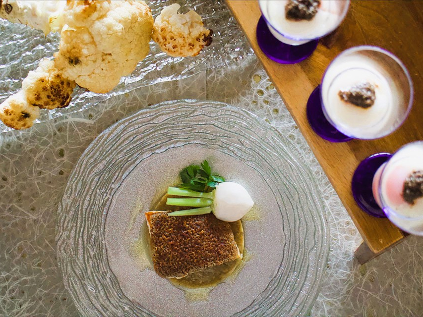 メイン:白身魚と焼きナスのソース ※写真はイメージです