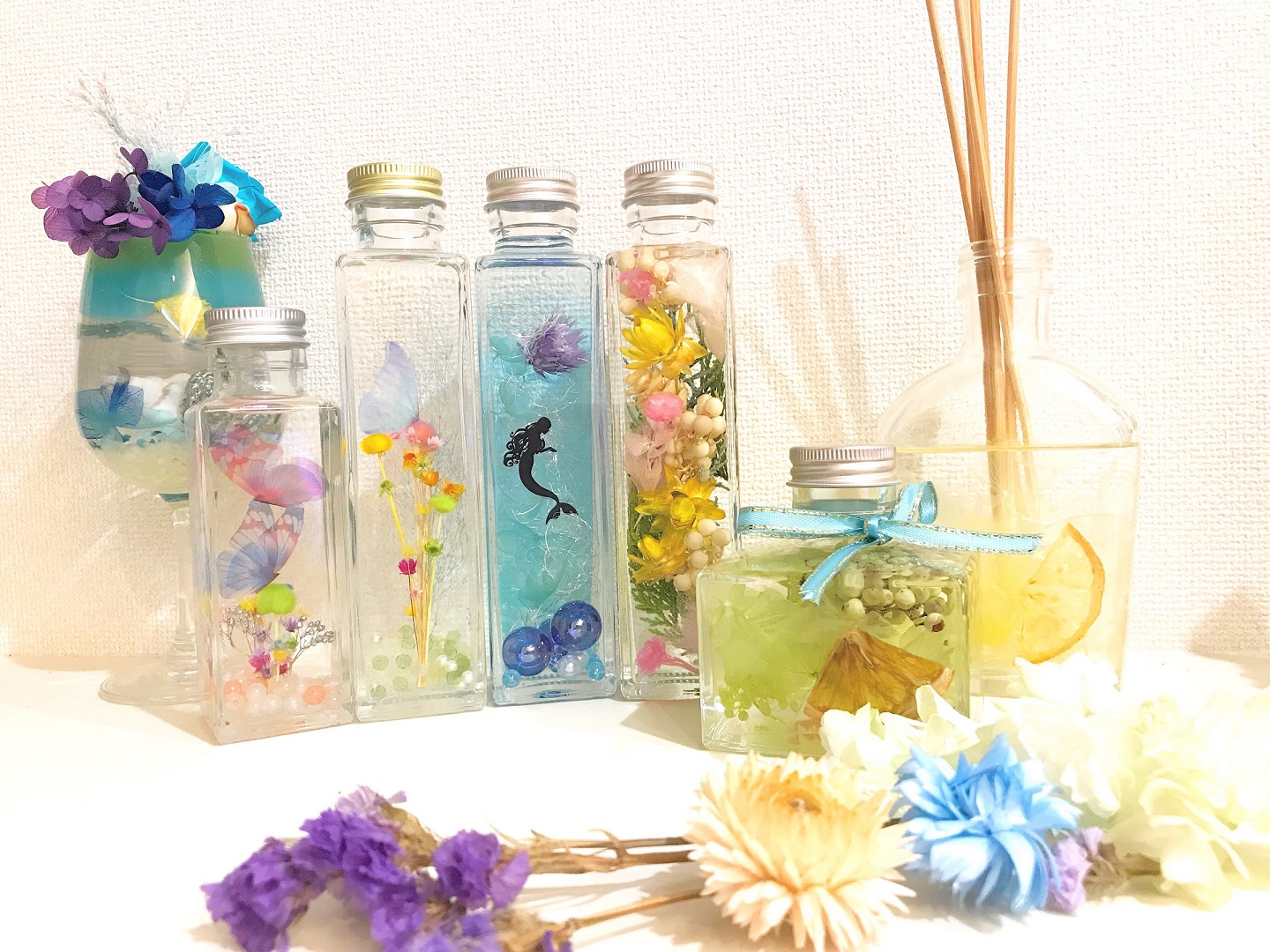 1dayworkshop 好きなお花を選んで ハーバリウム制作体験 選べるボトルの種類 yura じゃらん遊び体験