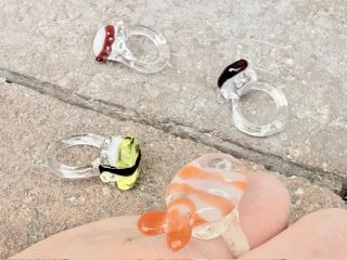 ガラスのお寿司♪エビが一番人気です♪