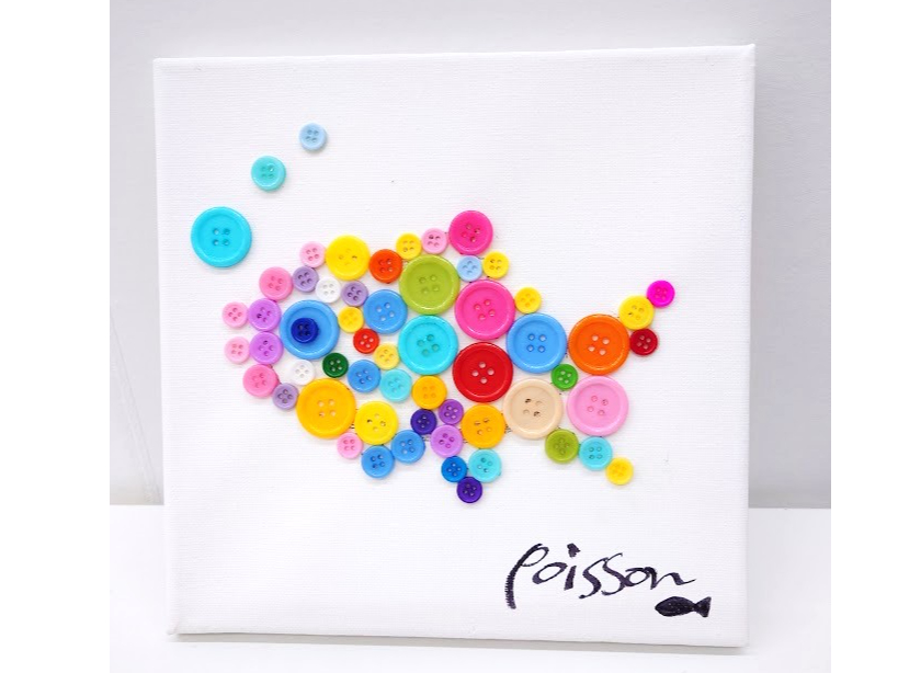 ボタンアート:木、魚、花…デザインはいろいろです