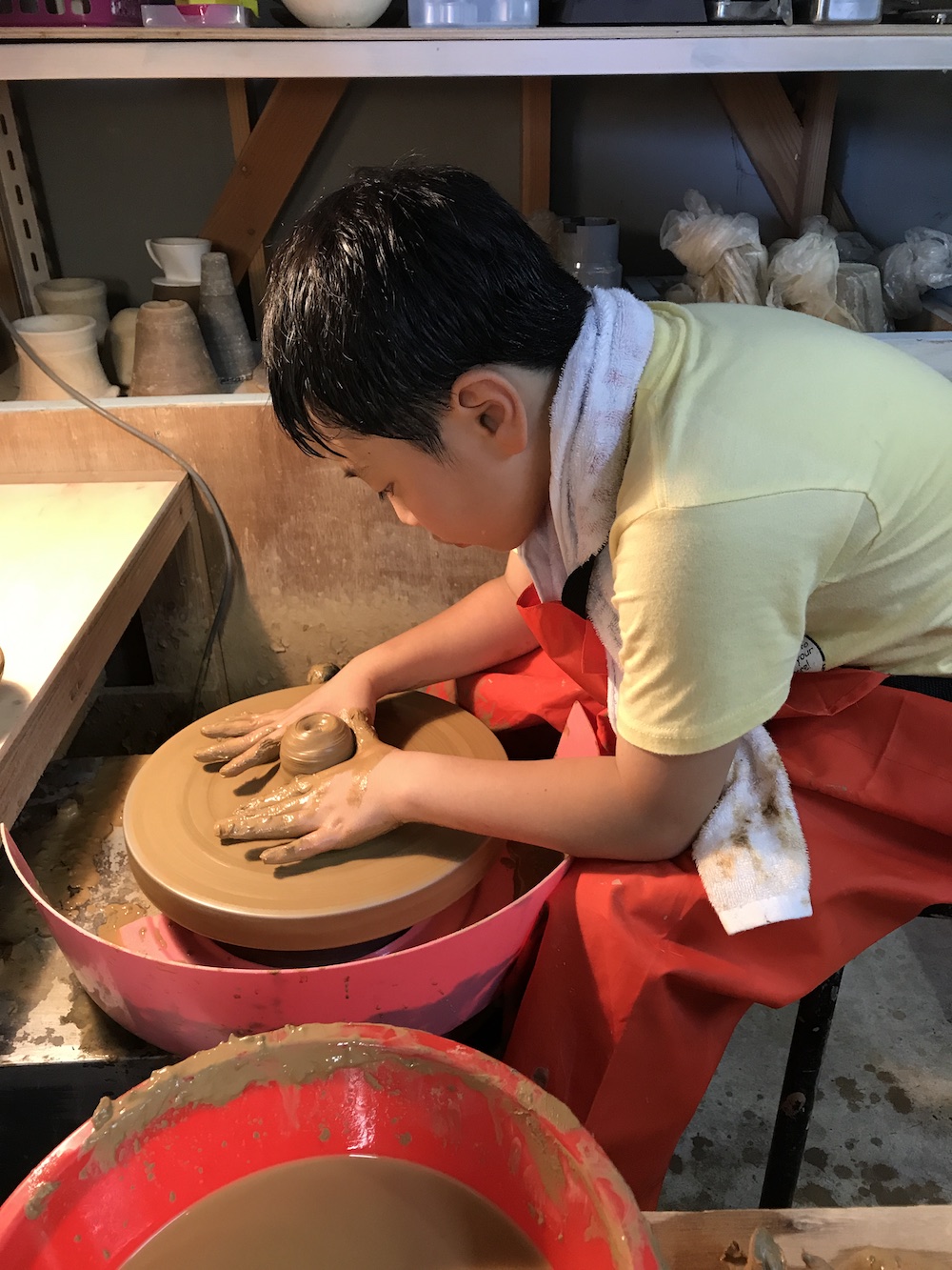 電動ろくろチャレンジ〜〜