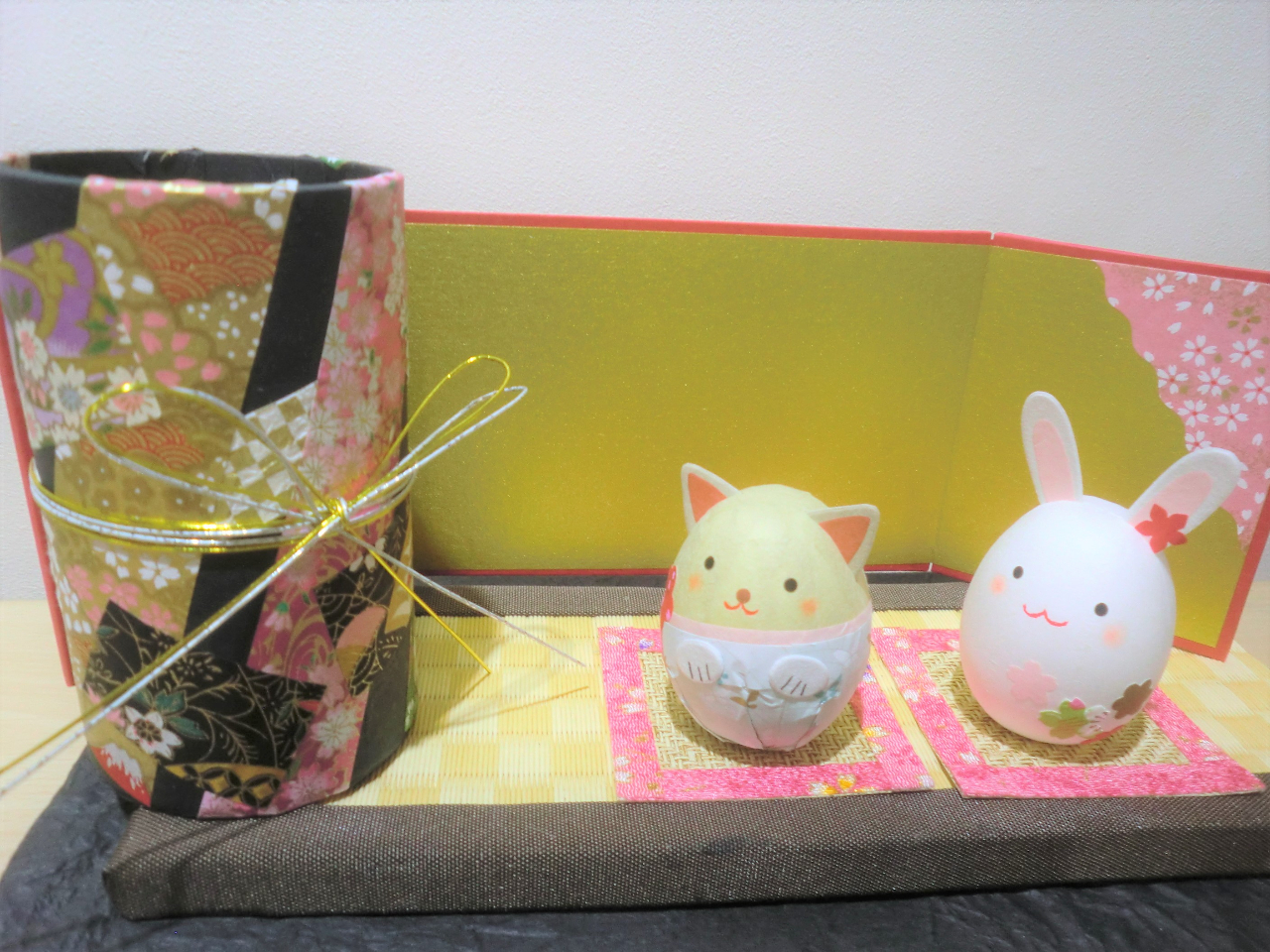 和紙ころころ+筆立てのセット 個性豊かな素敵な作品が出来上がりました!