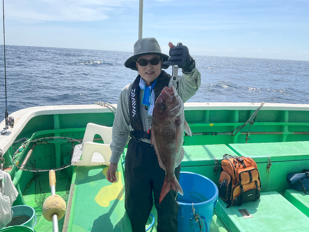 ★乗合プラン【飯岡漁港・テンヤ真鯛】優しい船長がしっかりと皆様をサポートさせて頂...