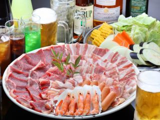 ソフトドリンク2時間飲み放題付バーベキュー(現地にておひとり1,000円お支払いでアルコール付に変更できます。)