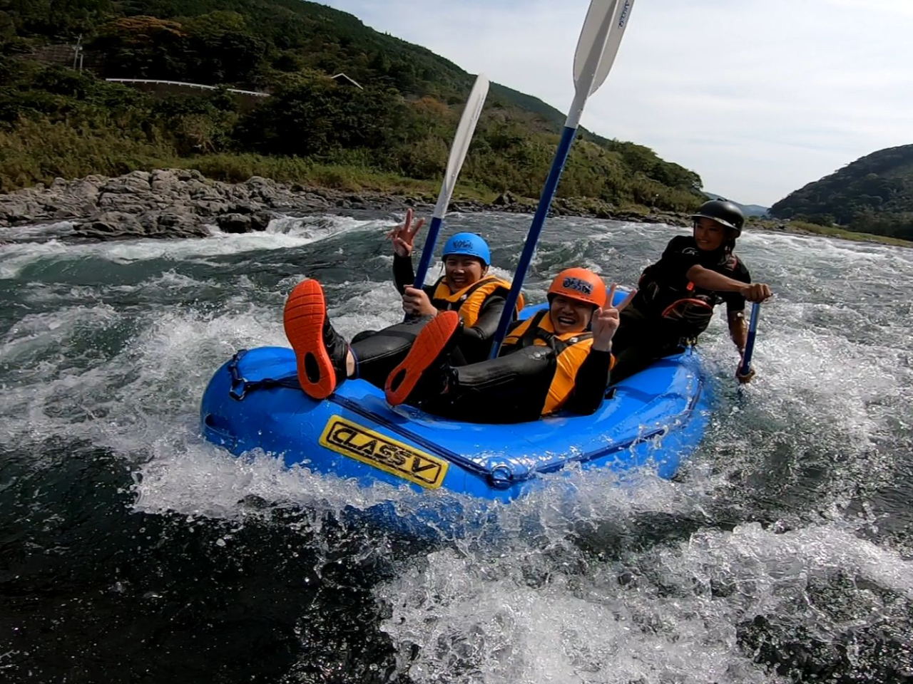 球磨川で一番揺れる!ミニラフト!!