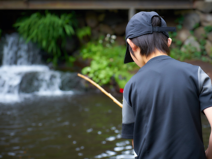 貸し竿が用意されています。手ぶらでお越しください。