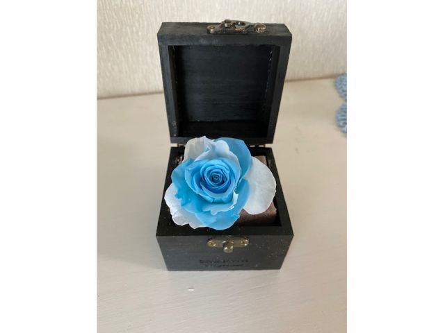 グルーを付けて形を作ります。体験ではプリザーブドならではのバラメリアを中心に作ります。バラを分解してグルーで貼り付け大きくします。