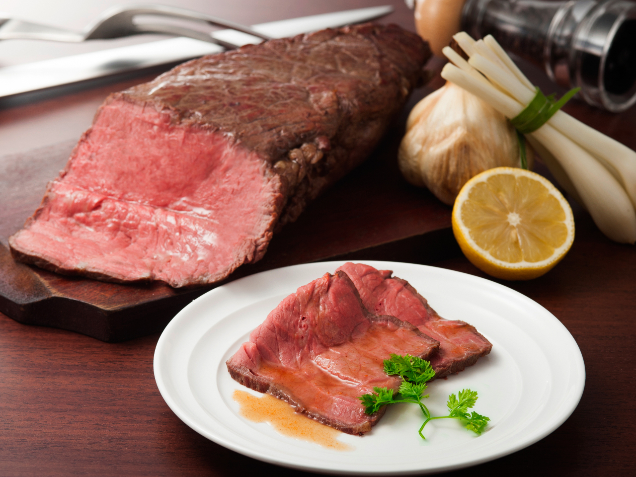 希少部位イチボのローストビーフが食べ放題の特別コースです。