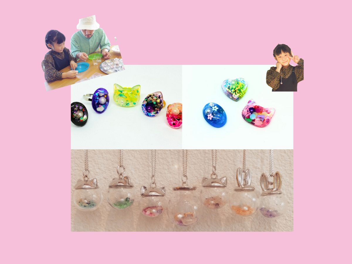 ガラスドームペンダント・レジンリング・レジンマグネット体験