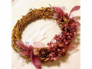 *プリザーブドフラワーリース作成レッスン