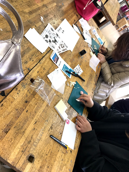 【消しゴムはんこ作り体験】はんこを彫って!おして!オリジナルトートバッグ【手ぶら...