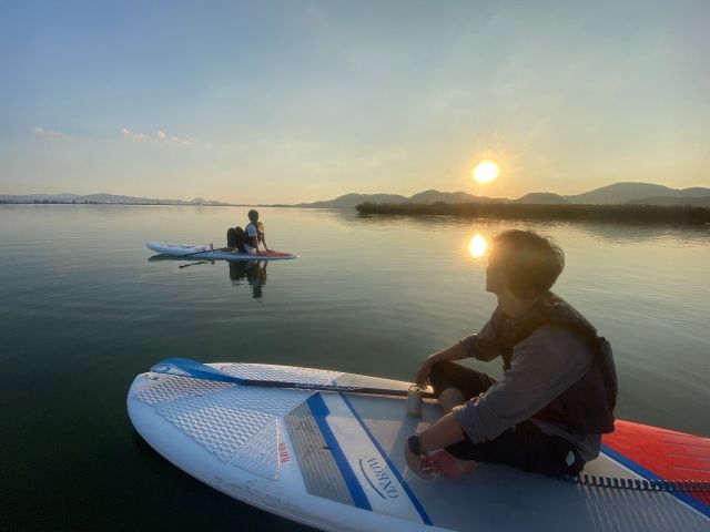 のんびり座ってくつろげるのもSUPの魅力