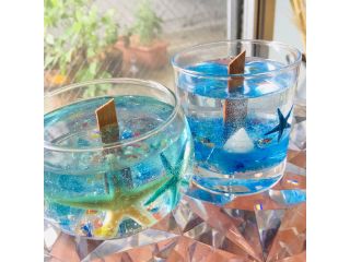 琉球ジェルキャンドル 琉球ガラスや貝殻で表現する海の世界 二色のジェルが綺麗 ハーバリウム キャンドル教室 Yaeee じゃらん遊び体験 琉球ジェルキャンドル 琉球ガラスや貝殻で表現する海の世界 二色のジェルが綺麗 ハーバリウム キャンドル教室 Yaeee じゃらん遊び体験