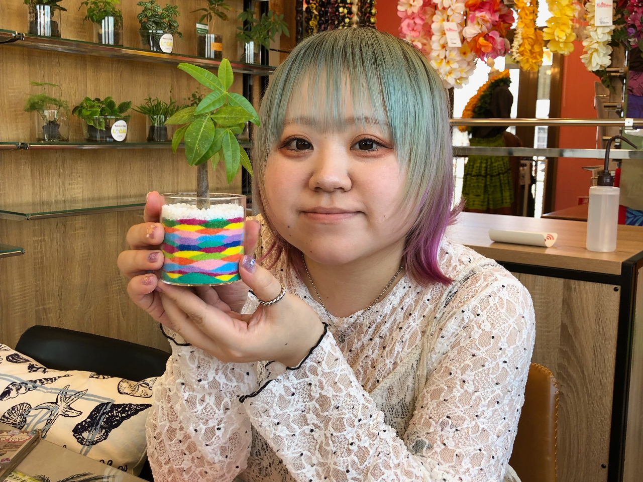 カラーサンド体験(ハイドロカルチャー苗)～カップル・お友達同士