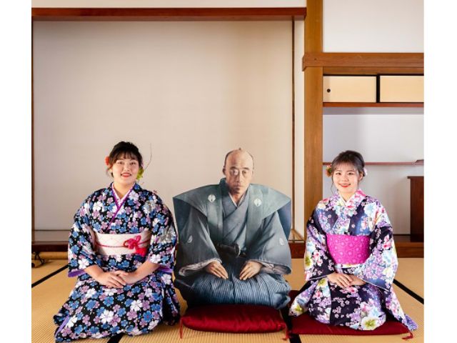 佐賀城本丸歴史観で鍋島様とハイ!チーズ!