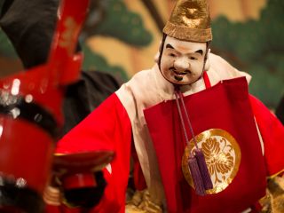 福の神 戎(えびす)さんが舞う、「戎舞」。大変縁起のよい演目です!お客様にもいい「福」が訪れますように!