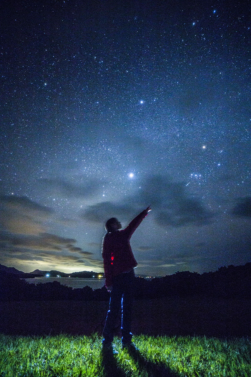 星空フォトで、お化粧してなくても大丈夫!シルエットは素敵だから。