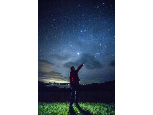 星空フォトで、お化粧してなくても大丈夫!シルエットは素敵だから。