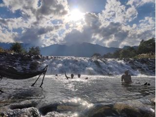 南アルプスの清流でクールダウンできます
