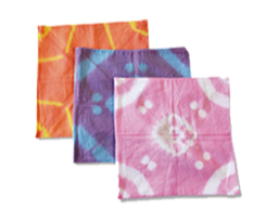 綿ハンカチーフの紅花染め体験(約43cm×約43cm)