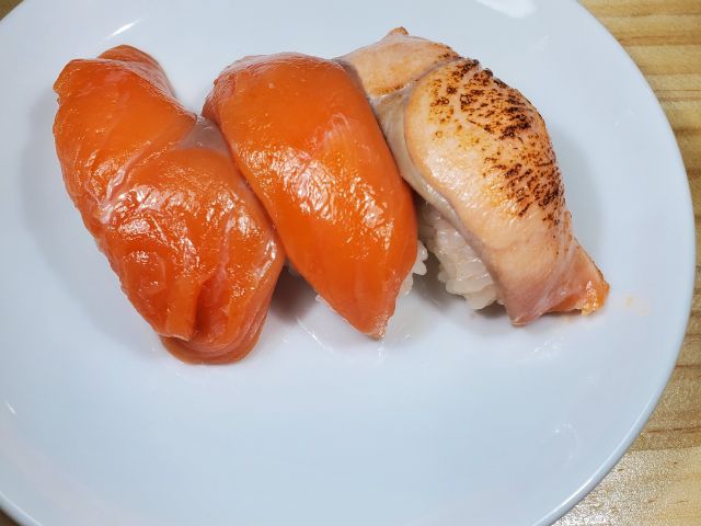 サーモンの三貫寿司