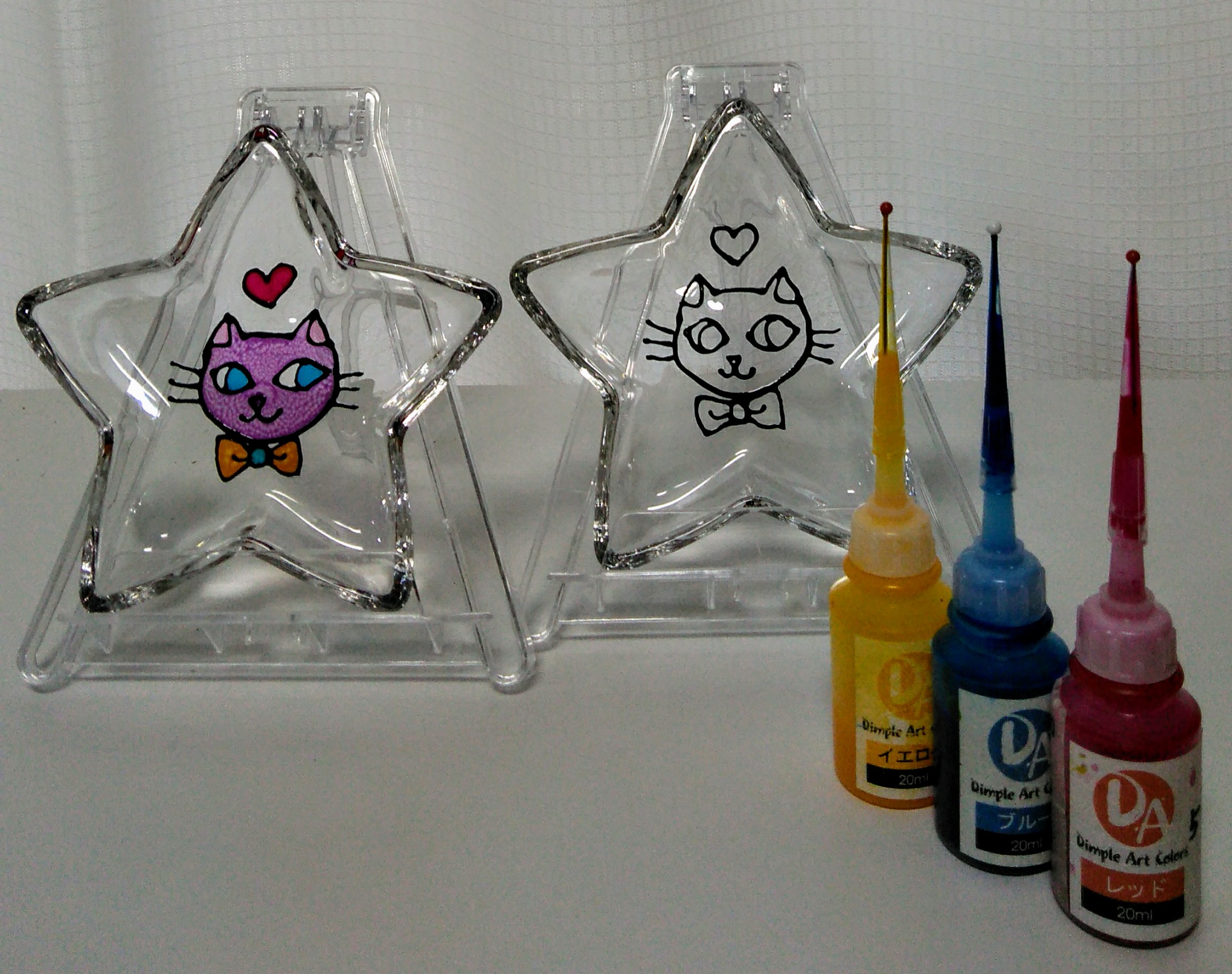 【女性やお子様にオススメ】【☆ディンプルアートカラー体験☆】ガラスに透明絵の具で...