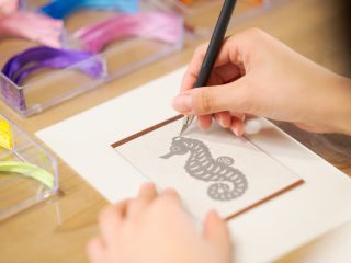 伊勢型彫絵体験♪