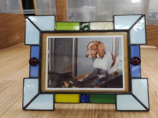 ステンドグラスフォトスタンド体験 完成品の例