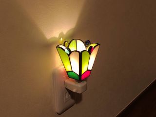 ステンドグラスナイトランプ体験 完成品の例